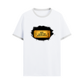 Ringer T-Shirt | Unisex Fit | 100% Cotton | Bio-Washed, Pre-Shrunk, Rib Neck | Adults | Personalized | Typography | Bollywood | Movies | Everyday | Confident | Famous By - front - White Black - mockup 1