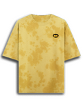 Tie Dye Oversized T-Shirt | Relaxed Fit | 260 GSM Cotton Blend | Pre-Shrunk Bio-Washed | Unisex | Personalized | Typography | Bollywood | Movies | Everyday | Confident | Famous By - left pocket - mockup 3