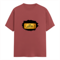 Male Classic Crew T-Shirt | Men's Regular Fit | 180 GSM Bio-Washed Cotton | Pre-Shrunk, Double-Stitched | Personalized | Typography | Bollywood | Movies | Everyday | Confident | Famous By - front - Coral - mockup 1