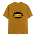 Male Classic Crew T-Shirt | Men's Regular Fit | 180 GSM Bio-Washed Cotton | Pre-Shrunk, Double-Stitched | Personalized | Typography | Bollywood | Movies | Everyday | Confident | Famous By - front - Mustard Yellow - mockup 1
