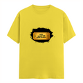 Male Classic Crew T-Shirt | Men's Regular Fit | 180 GSM Bio-Washed Cotton | Pre-Shrunk, Double-Stitched | Personalized | Typography | Bollywood | Movies | Everyday | Confident | Famous By - front - New Yellow - mockup 1