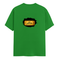 Male Classic Crew T-Shirt | Men's Regular Fit | 180 GSM Bio-Washed Cotton | Pre-Shrunk, Double-Stitched | Personalized | Typography | Bollywood | Movies | Everyday | Confident | Famous By - back - Flag Green - mockup 2