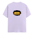 Male Classic Crew T-Shirt | Men's Regular Fit | 180 GSM Bio-Washed Cotton | Pre-Shrunk, Double-Stitched | Personalized | Typography | Bollywood | Movies | Everyday | Confident | Famous By - back - Lavender - mockup 2