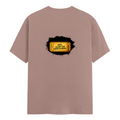 Male Classic Crew T-Shirt | Men's Regular Fit | 180 GSM Bio-Washed Cotton | Pre-Shrunk, Double-Stitched | Personalized | Typography | Bollywood | Movies | Everyday | Confident | Famous By - back - Mushroom - mockup 2