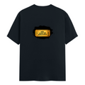Male Classic Crew T-Shirt | Men's Regular Fit | 180 GSM Bio-Washed Cotton | Pre-Shrunk, Double-Stitched | Personalized | Typography | Bollywood | Movies | Everyday | Confident | Famous By - back - Navy Blue - mockup 2