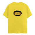 Male Classic Crew T-Shirt | Men's Regular Fit | 180 GSM Bio-Washed Cotton | Pre-Shrunk, Double-Stitched | Personalized | Typography | Bollywood | Movies | Everyday | Confident | Famous By - back - New Yellow - mockup 2