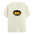 Male Classic Crew T-Shirt | Men's Regular Fit | 180 GSM Bio-Washed Cotton | Pre-Shrunk, Double-Stitched | Personalized | Typography | Bollywood | Movies | Everyday | Confident | Famous By - back - Off White - mockup 2