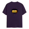 Male Classic Crew T-Shirt | Men's Regular Fit | 180 GSM Bio-Washed Cotton | Pre-Shrunk, Double-Stitched | Personalized | Typography | Bollywood | Movies | Everyday | Confident | Famous By - back - Purple - mockup 2
