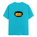 Male Classic Crew T-Shirt | Men's Regular Fit | 180 GSM Bio-Washed Cotton | Pre-Shrunk, Double-Stitched | Personalized | Typography | Bollywood | Movies | Everyday | Confident | Famous By - back - SkyBlue - mockup 2