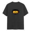 Male Classic Crew T-Shirt | Men's Regular Fit | 180 GSM Bio-Washed Cotton | Pre-Shrunk, Double-Stitched | Personalized | Typography | Bollywood | Movies | Everyday | Confident | Famous By - back - Steel Grey - mockup 2