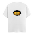 Male Classic Crew T-Shirt | Men's Regular Fit | 180 GSM Bio-Washed Cotton | Pre-Shrunk, Double-Stitched | Personalized | Typography | Bollywood | Movies | Everyday | Confident | Famous By - back - White - mockup 2
