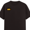 Male Classic Crew T-Shirt | Men's Regular Fit | 180 GSM Bio-Washed Cotton | Pre-Shrunk, Double-Stitched | Personalized | Typography | Bollywood | Movies | Everyday | Confident | Famous By - right pocket - Coffee Brown - mockup 4