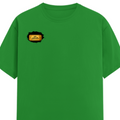 Male Classic Crew T-Shirt | Men's Regular Fit | 180 GSM Bio-Washed Cotton | Pre-Shrunk, Double-Stitched | Personalized | Typography | Bollywood | Movies | Everyday | Confident | Famous By - right pocket - Flag Green - mockup 4