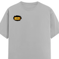 Male Classic Crew T-Shirt | Men's Regular Fit | 180 GSM Bio-Washed Cotton | Pre-Shrunk, Double-Stitched | Personalized | Typography | Bollywood | Movies | Everyday | Confident | Famous By - right pocket - Grey Melange - mockup 4