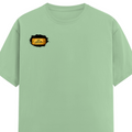 Male Classic Crew T-Shirt | Men's Regular Fit | 180 GSM Bio-Washed Cotton | Pre-Shrunk, Double-Stitched | Personalized | Typography | Bollywood | Movies | Everyday | Confident | Famous By - right pocket - Jade - mockup 4