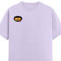 Male Classic Crew T-Shirt | Men's Regular Fit | 180 GSM Bio-Washed Cotton | Pre-Shrunk, Double-Stitched | Personalized | Typography | Bollywood | Movies | Everyday | Confident | Famous By - right pocket - Lavender - mockup 4