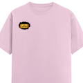 Male Classic Crew T-Shirt | Men's Regular Fit | 180 GSM Bio-Washed Cotton | Pre-Shrunk, Double-Stitched | Personalized | Typography | Bollywood | Movies | Everyday | Confident | Famous By - right pocket - Light Baby Pink - mockup 4