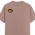 Male Classic Crew T-Shirt | Men's Regular Fit | 180 GSM Bio-Washed Cotton | Pre-Shrunk, Double-Stitched | Personalized | Typography | Bollywood | Movies | Everyday | Confident | Famous By - right pocket - Mushroom - mockup 4