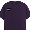 Male Classic Crew T-Shirt | Men's Regular Fit | 180 GSM Bio-Washed Cotton | Pre-Shrunk, Double-Stitched | Personalized | Typography | Bollywood | Movies | Everyday | Confident | Famous By - right pocket - Purple - mockup 4