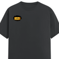 Male Classic Crew T-Shirt | Men's Regular Fit | 180 GSM Bio-Washed Cotton | Pre-Shrunk, Double-Stitched | Personalized | Typography | Bollywood | Movies | Everyday | Confident | Famous By - right pocket - Steel Grey - mockup 4