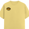 Male Classic Crew T-Shirt | Men's Regular Fit | 180 GSM Bio-Washed Cotton | Pre-Shrunk, Double-Stitched | Personalized | Typography | Bollywood | Movies | Everyday | Confident | Famous By - right pocket - Yellow - mockup 4