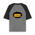 Unisex Oversized Raglan T-Shirt | Relaxed Fit | 180 GSM Bio-Washed Cotton | Two-Tone Design | Soft Comfort | Personalized | Typography | Bollywood | Movies | Everyday | Confident | Famous By - back - mockup 2