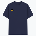 Basic T-Shirt | Unisex Fit XS-2XL | 180 GSM Poly-Cotton Blend | Soft Finish, Durable | Adults | Personalized | Typography | Bollywood | Movies | Everyday | Confident | Famous By - right pocket - Navy Blue - mockup 4