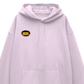 Oversized Hoodie | Relaxed Fit Unisex | 400 GSM Cotton Blend | Pre-Shrunk Warmth & Comfort | Adults | Personalized | Typography | Bollywood | Movies | Everyday | Confident | Famous By - right pocket - Light Baby Pink - mockup 4