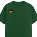 Female Classic Crew T-Shirt | Regular Fit | 180 GSM Bio-Washed Cotton Blend | Pre-Shrunk, Double-Stitched | Women | Personalized | Typography | Bollywood | Movies | Everyday | Confident | Famous By - right pocket - Bottle Green - mockup 4