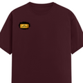 Female Classic Crew T-Shirt | Regular Fit | 180 GSM Bio-Washed Cotton Blend | Pre-Shrunk, Double-Stitched | Women | Personalized | Typography | Bollywood | Movies | Everyday | Confident | Famous By - right pocket - Maroon - mockup 4