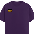 Female Classic Crew T-Shirt | Regular Fit | 180 GSM Bio-Washed Cotton Blend | Pre-Shrunk, Double-Stitched | Women | Personalized | Typography | Bollywood | Movies | Everyday | Confident | Famous By - right pocket - Purple - mockup 4