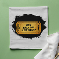 Cloth Napkin | Standard Dining Size | 100% Polyester | Soft, Durable, Hemmed | Unisex | Personalized | Typography | Bollywood | Movies | Everyday | Confident | Famous By