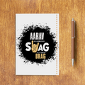 Sketchbook | A5 Size | 140 GSM Paper | Spiral Bound | Unisex | Personalized | Typography | Self-expression | Everyday | Confident | Unbeatable Swag, Zero Brag - back - White - mockup 2
