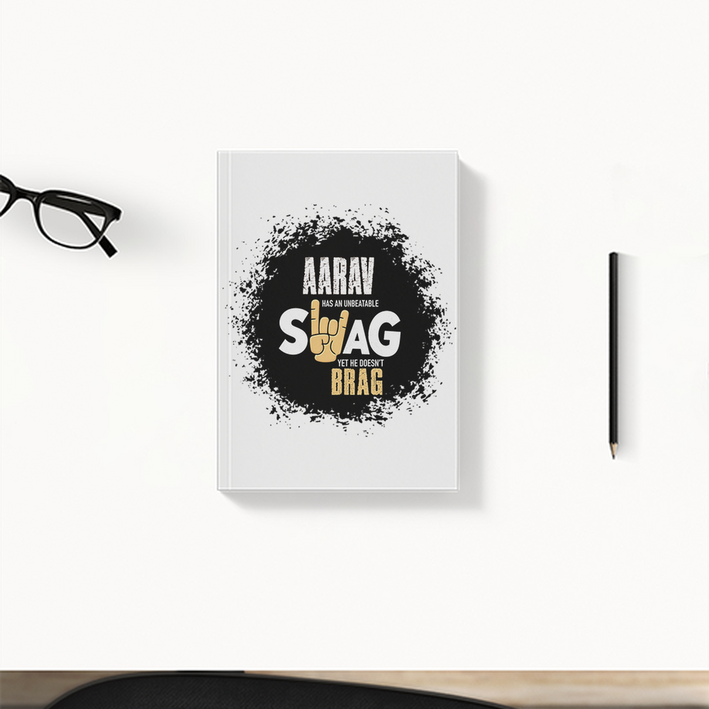 Daily Planner | 3-Month Undated | Soft-Bound | 204 Pages, Dotted Notes | Unisex Adult | Personalized | Typography | Self-expression | Everyday | Confident | Unbeatable Swag, Zero Brag - front - White - mockup 1