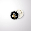 Pin Button Badge | Glossy Finish | Rust-Free Metal | Pin Attached | Unisex | Personalized | Typography | Self-expression | Everyday | Confident | Unbeatable Swag, Zero Brag - front_44mm - 44mm - White - mockup 2