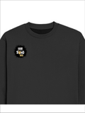 Oversized Sweatshirt | Relaxed Fit Unisex | 90% Cotton 10% Polyester 400 GSM | Pre-Shrunk Drop Shoulder | Unisex | Personalized | Typography | Self-expression | Everyday | Confident | Unbeatable Swag, Zero Brag - right pocket - Black - mockup 4