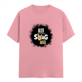 Male Classic Crew T-Shirt | Men's Regular Fit | 180 GSM Bio-Washed Cotton | Pre-Shrunk, Double-Stitched | Personalized | Typography | Self-expression | Everyday | Confident | Unbeatable Swag, Zero Brag - front - Flamingo - mockup 1