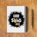 A5 Notepad | 120 Pages, Ruled/Unruled | 70 GSM Natural Shade Paper, 300 GSM Cover | Wire Bound | Everyday Use | Personalized | Typography | Self-expression | Everyday | Confident | Unbeatable Swag, Zero Brag - back - White - mockup 2