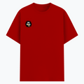 Basic T-Shirt | Unisex Fit XS-2XL | 180 GSM Poly-Cotton Blend | Soft Finish, Durable | Adults | Personalized | Typography | Self-expression | Everyday | Confident | Unbeatable Swag, Zero Brag - right pocket - Red - mockup 4