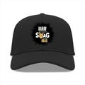 Baseball Ottoman Cap | Universal Fit | Ottoman Fabric | Adjustable Strap, Structured | Unisex Adult | Personalized | Typography | Self-expression | Everyday | Confident | Unbeatable Swag, Zero Brag - front - Black - mockup 1