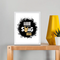 Framed Poster | Multiple Sizes & Colors | 300 GSM Art Paper, 1-inch Laminated Frame | Fade-Proof, Ready to Hang | Unisex | Personalized | Typography | Self-expression | Everyday | Confident | Unbeatable Swag, Zero Brag - front_8x10In - 8x10In - mockup 2