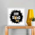Framed Poster | Multiple Sizes & Colors | 300 GSM Art Paper, 1-inch Laminated Frame | Fade-Proof, Ready to Hang | Unisex | Personalized | Typography | Self-expression | Everyday | Confident | Unbeatable Swag, Zero Brag - front_10x10In - 10x10In - mockup 3