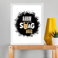 Framed Poster | Multiple Sizes & Colors | 300 GSM Art Paper, 1-inch Laminated Frame | Fade-Proof, Ready to Hang | Unisex | Personalized | Typography | Self-expression | Everyday | Confident | Unbeatable Swag, Zero Brag - front_11x14In - 11x14In - mockup 4