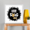 Framed Poster | Multiple Sizes & Colors | 300 GSM Art Paper, 1-inch Laminated Frame | Fade-Proof, Ready to Hang | Unisex | Personalized | Typography | Self-expression | Everyday | Confident | Unbeatable Swag, Zero Brag - front_12x12In - 12x12In - mockup 5