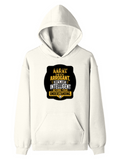 Pullover Hoodie | Unisex Regular Fit | Cotton Blend Tri-Layer | All-Season Comfort, Ribbed Cuffs | Adults | Personalized | Typography | Sarcasm | Intelligence | Everyday | Confident | Not Arrogant, Just Intelligent - front - Off White - mockup 1