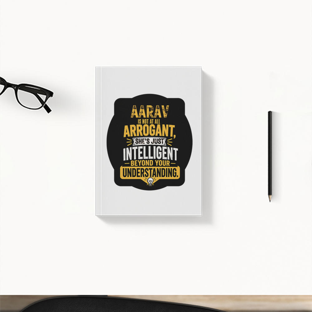 Daily Planner | 3-Month Undated | Soft-Bound | 204 Pages, Dotted Notes | Unisex Adult | Personalized | Typography | Sarcasm | Intelligence | Everyday | Confident | Not Arrogant, Just Intelligent - front - White - mockup 1