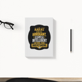 Daily Planner | 3-Month Undated | Soft-Bound | 204 Pages, Dotted Notes | Unisex Adult | Personalized | Typography | Sarcasm | Intelligence | Everyday | Confident | Not Arrogant, Just Intelligent - front - White - mockup 1