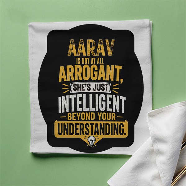 Cloth Napkin | Standard Dining Size | 100% Polyester | Soft, Durable, Hemmed | Unisex | Personalized | Typography | Sarcasm | Intelligence | Everyday | Confident | Not Arrogant, Just Intelligent