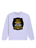 Oversized Sweatshirt | Relaxed Fit Unisex | 90% Cotton 10% Polyester 400 GSM | Pre-Shrunk Drop Shoulder | Unisex | Personalized | Typography | Sarcasm | Intelligence | Everyday | Confident | Not Arrogant, Just Intelligent - front - Lavender - mockup 1