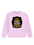 Oversized Sweatshirt | Relaxed Fit Unisex | 90% Cotton 10% Polyester 400 GSM | Pre-Shrunk Drop Shoulder | Unisex | Personalized | Typography | Sarcasm | Intelligence | Everyday | Confident | Not Arrogant, Just Intelligent - front - Light Baby Pink - mockup 1